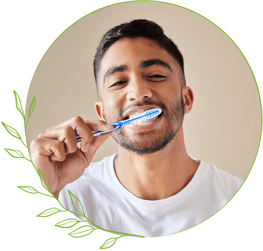 Man Brushing his teeth